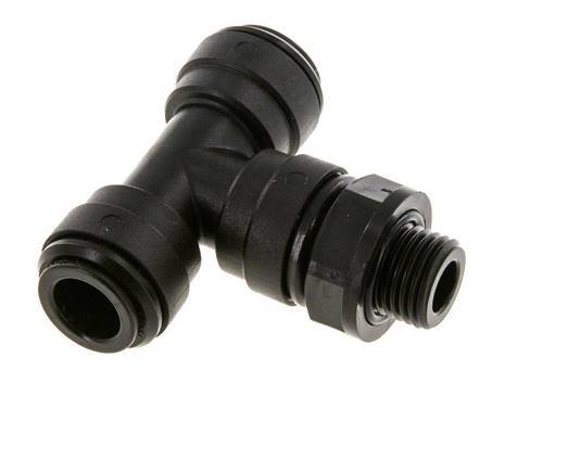 10mm x G1/4'' Inline Tee Push-in Fitting with Male Threads POM NBR FDA Rotatable
