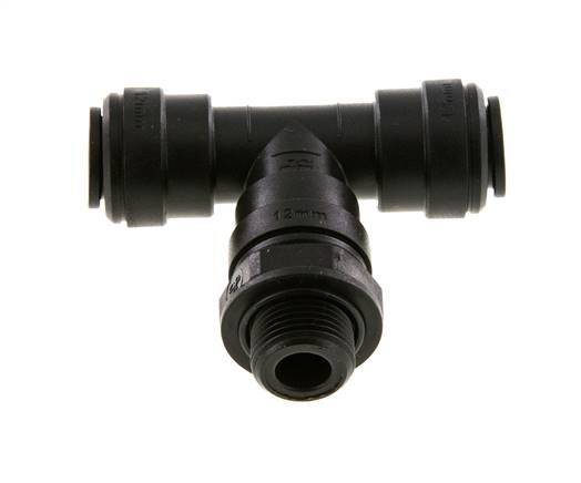 12mm x G3/8'' Inline Tee Push-in Fitting with Male Threads POM NBR FDA Rotatable