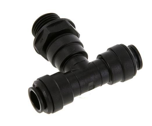 12mm x G1/2'' Inline Tee Push-in Fitting with Male Threads POM NBR FDA Rotatable