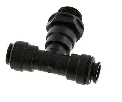 12mm x G1/2'' Inline Tee Push-in Fitting with Male Threads POM NBR FDA Rotatable