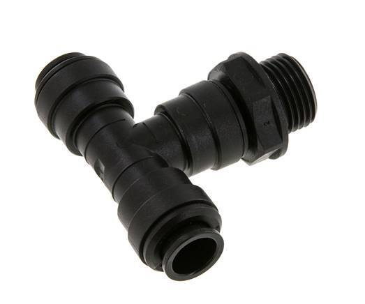 12mm x G1/2'' Inline Tee Push-in Fitting with Male Threads POM NBR FDA Rotatable