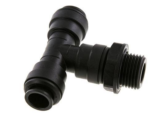 12mm x G1/2'' Inline Tee Push-in Fitting with Male Threads POM NBR FDA Rotatable