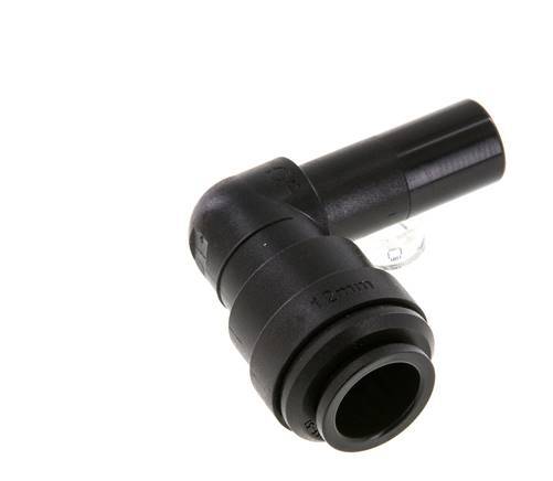 12mm x 12mm 90deg Elbow Push-in Fitting with Plug-in POM NBR [2 Pieces]