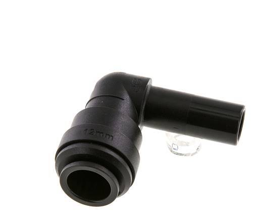12mm x 12mm 90deg Elbow Push-in Fitting with Plug-in POM NBR [2 Pieces]
