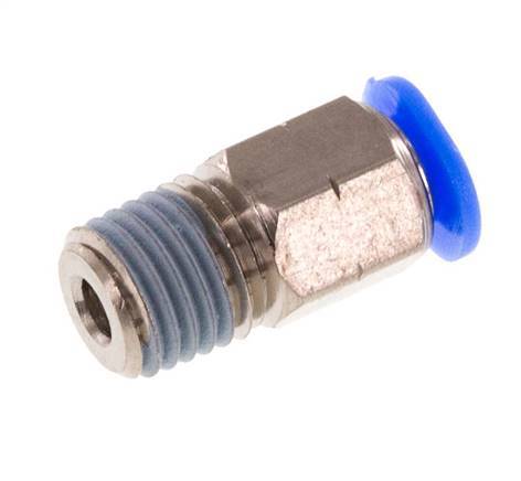 1/8'' x 1/16'' NPT Push-in Fitting with Male Threads Brass/PBT NBR [5 Pieces]