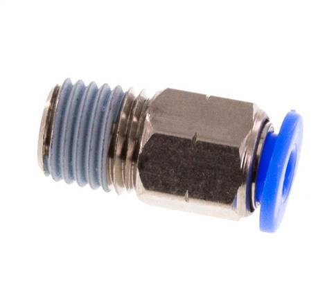 1/8'' x 1/16'' NPT Push-in Fitting with Male Threads Brass/PBT NBR [5 Pieces]
