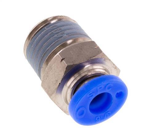 3/16'' x 1/4'' NPT Push-in Fitting with Male Threads Brass/PBT NBR [5 Pieces]