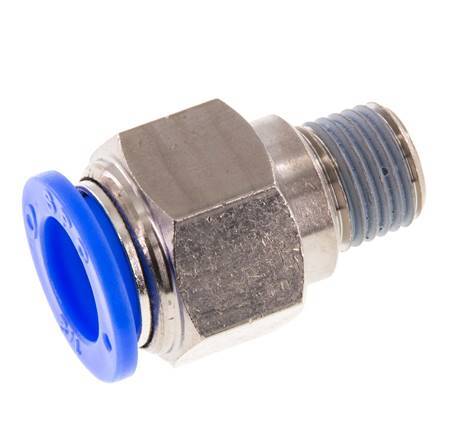 1/2'' x 1/4'' NPT Push-in Fitting with Male Threads Brass/PBT NBR [2 Pieces]