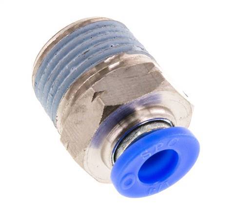 1/4'' x 3/8'' NPT Push-in Fitting with Male Threads Brass/PBT NBR [2 Pieces]