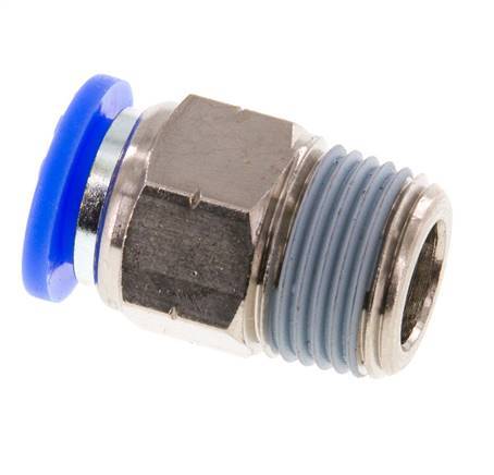 3/8'' x 3/8'' NPT Push-in Fitting with Male Threads Brass/PBT NBR [2 Pieces]
