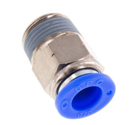 3/8'' x 3/8'' NPT Push-in Fitting with Male Threads Brass/PBT NBR [2 Pieces]