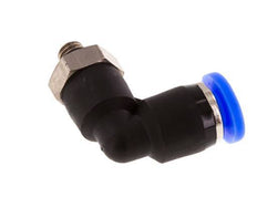 3/16'' x UNF 10-32 90deg Elbow Push-in Fitting Brass/PBT NBR Rotatable [2 Pieces]