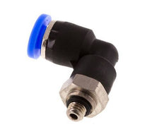 3/16'' x UNF 10-32 90deg Elbow Push-in Fitting Brass/PBT NBR Rotatable [2 Pieces]