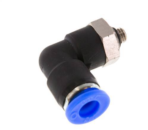 1/4'' x UNF 10-32 Codo de 90deg Racor Latón/PBT NBR Giratorio [2 Piezas]