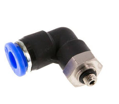 1/4'' x UNF 10-32 Codo de 90deg Racor Latón/PBT NBR Giratorio [2 Piezas]