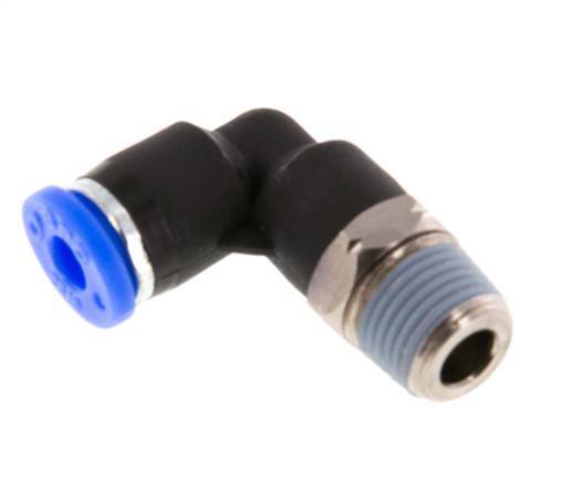 5/32'' x 1/8'' NPT 90deg Elbow Push-in Fitting with Male Threads Brass/PBT NBR Rotatable [2 Pieces]
