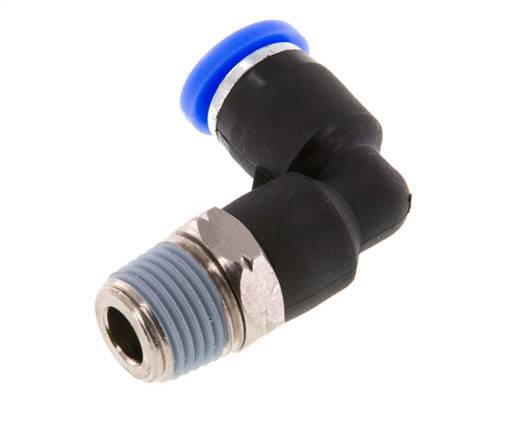 5/32'' x 1/8'' NPT 90deg Elbow Push-in Fitting with Male Threads Brass/PBT NBR Rotatable [2 Pieces]