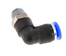 1/4'' x 1/8'' NPT 90deg Elbow Push-in Fitting with Male Threads Brass/PBT NBR Rotatable [2 Pieces]