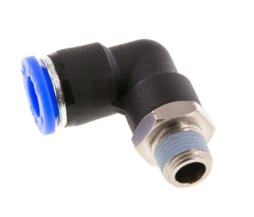 5/16'' x 1/8'' NPT 90deg Elbow Push-in Fitting with Male Threads Brass/PBT NBR Rotatable [2 Pieces]