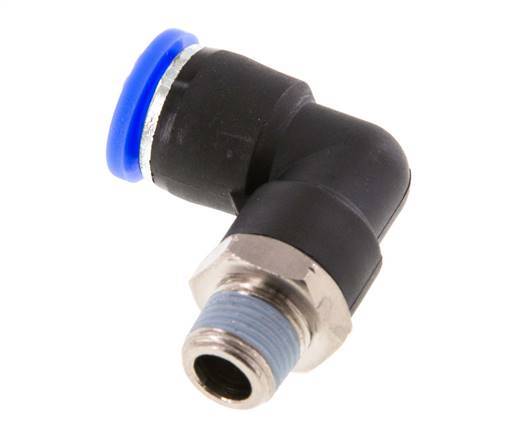 5/16'' x 1/8'' NPT 90deg Elbow Push-in Fitting with Male Threads Brass/PBT NBR Rotatable [2 Pieces]