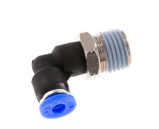 Codo de 90 grados 5/32'' x 1/4'' NPT con rosca macho Latón/PBT NBR giratorio [2 piezas]