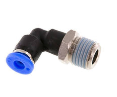 3/16'' x 1/4'' NPT 90deg Elbow Push-in Fitting with Male Threads Brass/PBT NBR Rotatable [2 Pieces]