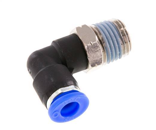 1/4'' x 1/4'' NPT 90deg Elbow Push-in Fitting with Male Threads Brass/PBT NBR Rotatable [2 Pieces]