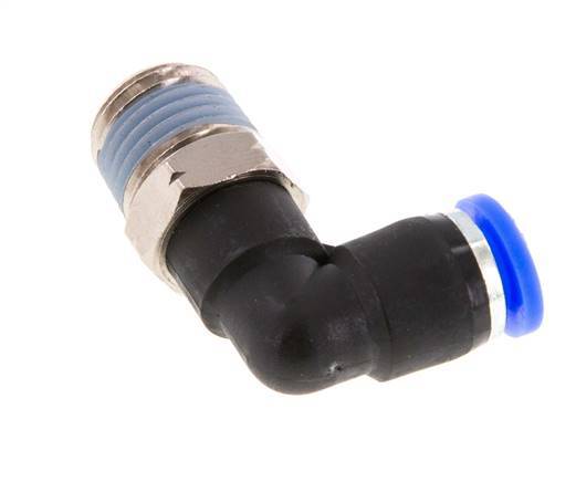 1/4'' x 1/4'' NPT 90deg Elbow Push-in Fitting with Male Threads Brass/PBT NBR Rotatable [2 Pieces]