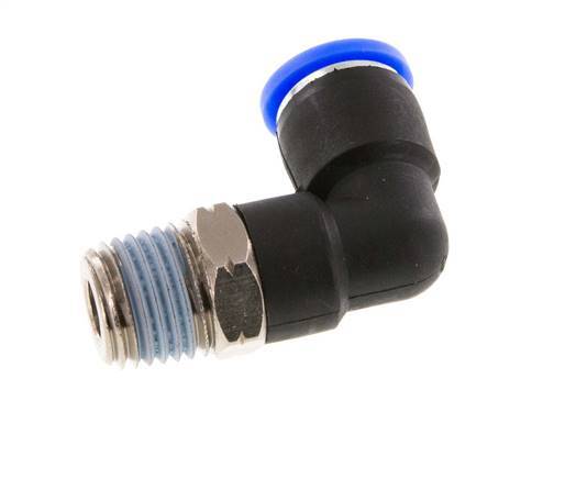 5/16'' x 1/4'' NPT 90deg Elbow Push-in Fitting with Male Threads Brass/PBT NBR Rotatable [2 Pieces]