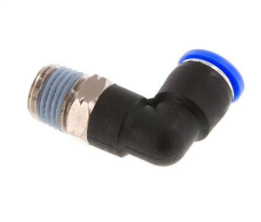 5/16'' x 1/4'' NPT 90deg Elbow Push-in Fitting with Male Threads Brass/PBT NBR Rotatable [2 Pieces]