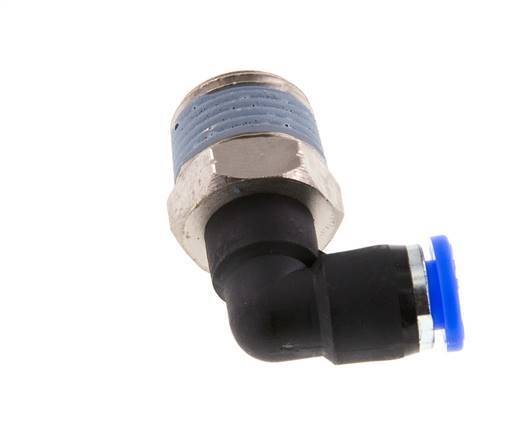 1/4'' x 3/8'' NPT 90deg Elbow Push-in Fitting with Male Threads Brass/PBT NBR Rotatable [2 Pieces]