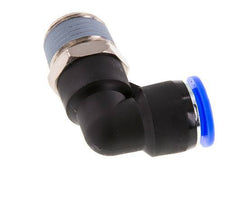 1/2'' x 1/2'' NPT 90deg Elbow Push-in Fitting with Male Threads Brass/PBT NBR Rotatable [2 Pieces]