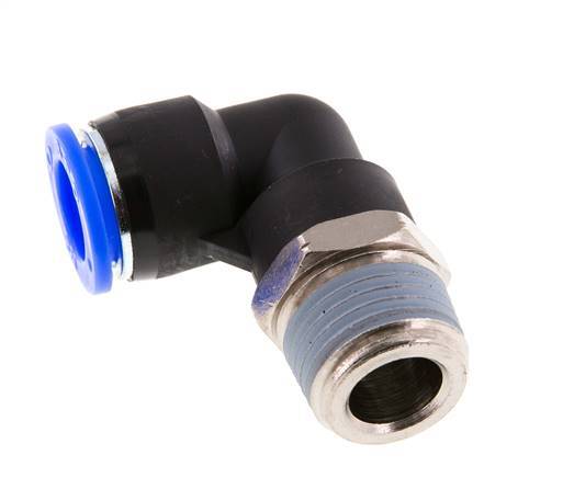1/2'' x 1/2'' NPT 90deg Elbow Push-in Fitting with Male Threads Brass/PBT NBR Rotatable [2 Pieces]