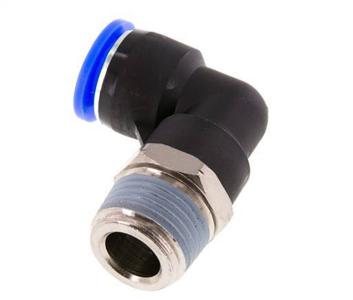 1/2'' x 1/2'' NPT 90deg Elbow Push-in Fitting with Male Threads Brass/PBT NBR Rotatable [2 Pieces]