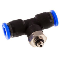 1/4'' x UNF 10-32 Inline Tee Push-in Fitting Brass/PBT NBR Rotatable [2 Pieces]