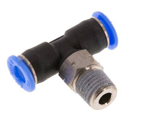 Racor en T de 5/32'' x 1/16'' NPT con rosca macho Latón/PBT NBR giratorio [2 piezas]