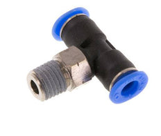 Racor en T de 5/32'' x 1/16'' NPT con rosca macho Latón/PBT NBR giratorio [2 piezas]