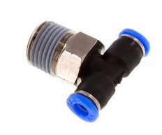 1/8'' x 1/8'' NPT Inline Tee Push-in Fitting with Male Threads Brass/PBT NBR Rotatable [2 Pieces]