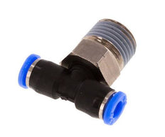 1/8'' x 1/8'' NPT Inline Tee Push-in Fitting with Male Threads Brass/PBT NBR Rotatable [2 Pieces]
