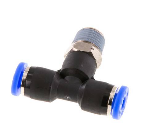 Racor en T de 5/32'' x 1/8'' NPT con rosca macho Latón/PBT NBR giratorio [2 piezas]