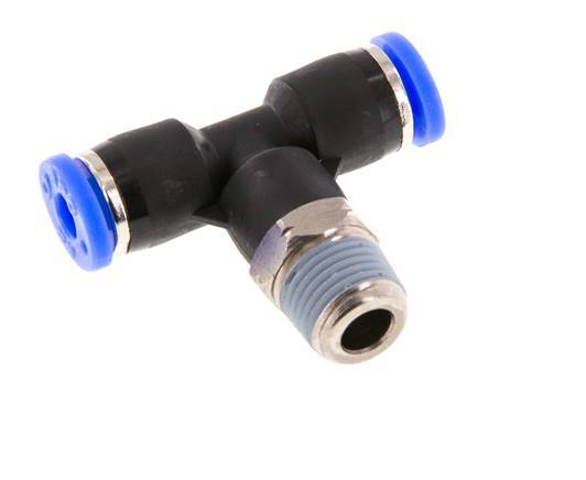 Racor en T de 5/32'' x 1/8'' NPT con rosca macho Latón/PBT NBR giratorio [2 piezas]