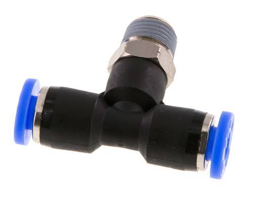 Racor en T de 3/16'' x 1/8'' NPT con rosca macho latón/PBT NBR giratorio [2 piezas]