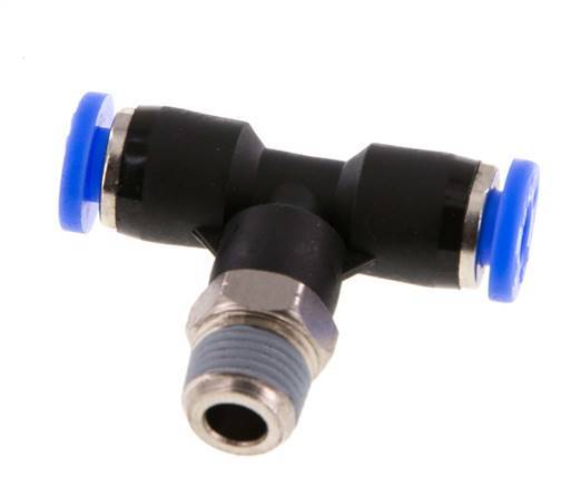 Racor en T de 3/16'' x 1/8'' NPT con rosca macho latón/PBT NBR giratorio [2 piezas]