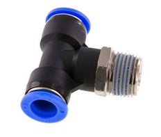 1/2'' x 1/2'' NPT Inline Tee Push-in Fitting with Male Threads Brass/PBT NBR Rotatable