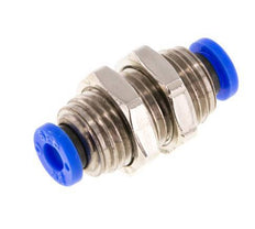 3/16'' Push-in Fitting Brass/PBT NBR Bulkhead [2 Pieces]