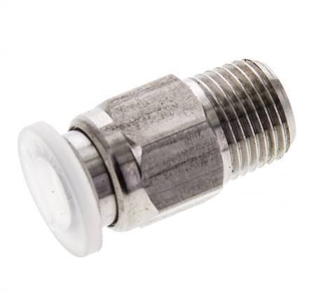 Racor de 6mm x R1/8'' con rosca macho Acero inoxidable/PA EPDM/PTFE