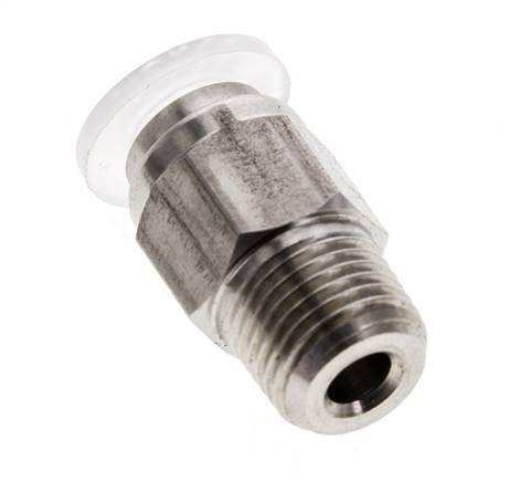 Racor de 6mm x R1/8'' con rosca macho Acero inoxidable/PA EPDM/PTFE
