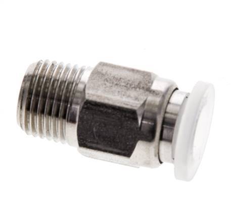 Racor de 6mm x R1/8'' con rosca macho Acero inoxidable/PA EPDM/PTFE