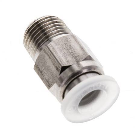 Racor de 6mm x R1/8'' con rosca macho Acero inoxidable/PA EPDM/PTFE