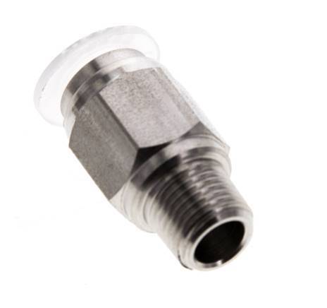 Racor de 8mm x R1/8'' con rosca macho Acero inoxidable/PA EPDM/PTFE